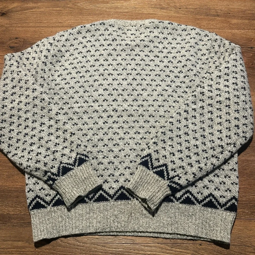 Tidewater Traders Gray Patterned Crewneck Sweater Men Large